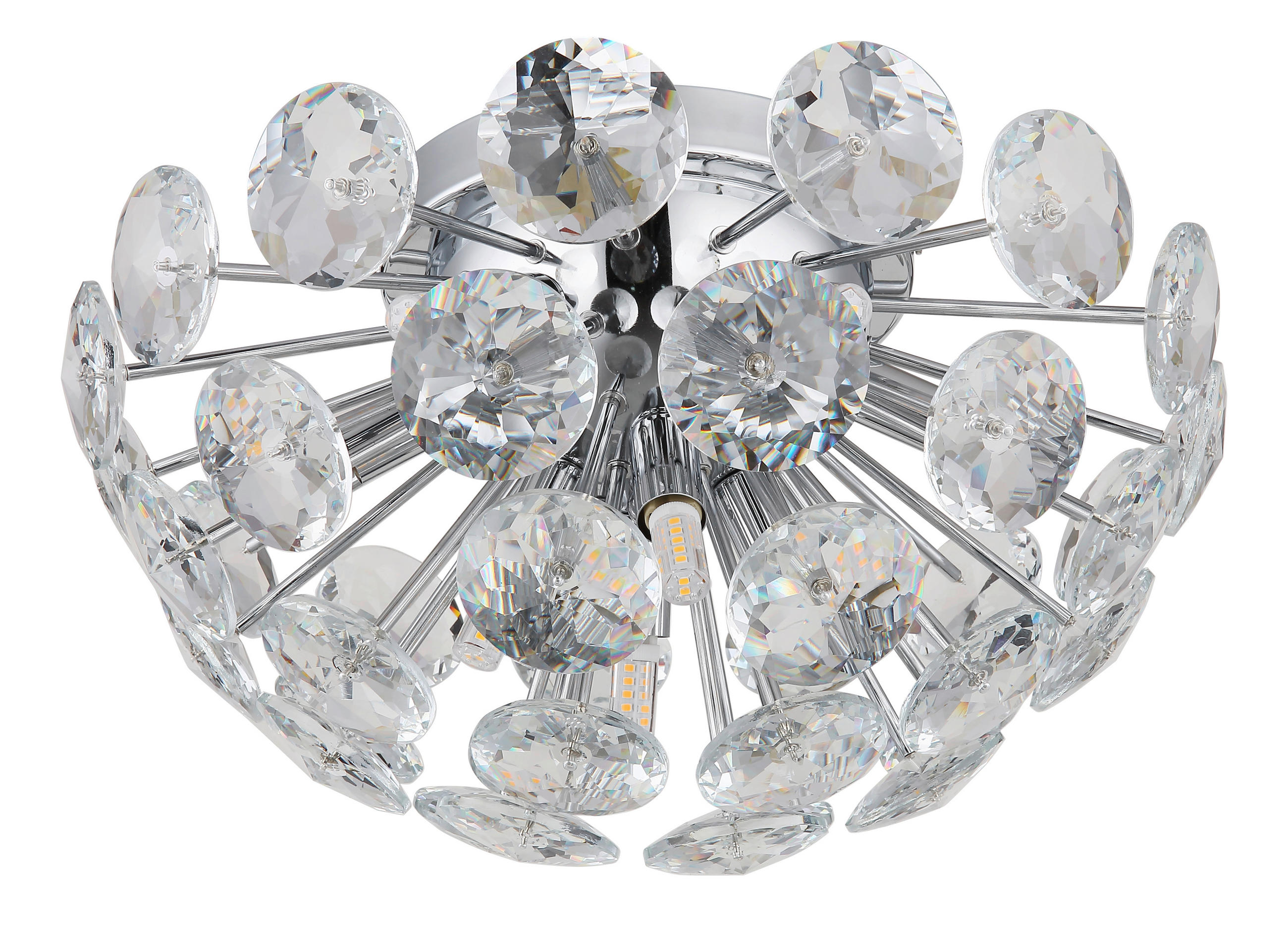TAKLAMPA VIRINA 39/22 cm  - klar/kromfärg, Klassisk, metall/glas (39/22cm) - Globo