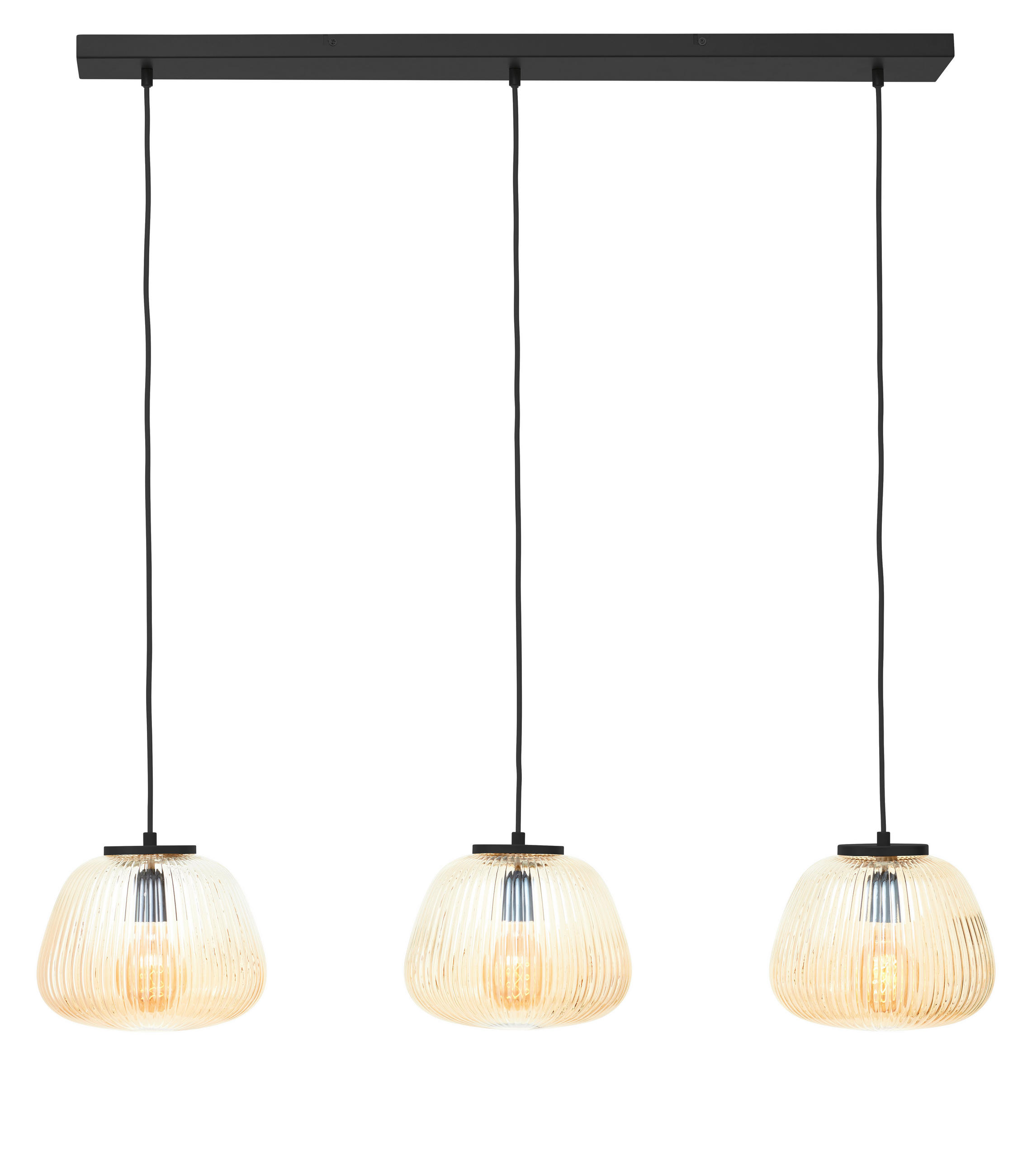 HÄNGELEUCHTE Kaizen 95/25/150 cm   - Bernsteinfarben, Basics, Glas/Metall (95/25/150cm) - Brilliant