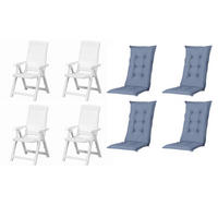 GARTENSTUHL-SET Blau, Weiß  - Blau/Weiß, MODERN, Kunststoff/Textil (44/111/50cm) - Gardenson