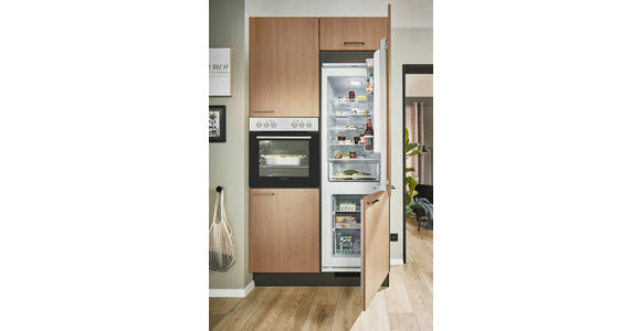 ECKKÜCHE 220/120 cm  in Graphitfarben, Schwarz, Eichefarben  - Eichefarben/Schwarz, Design, Holzwerkstoff/Metall (220/120cm) - Xora