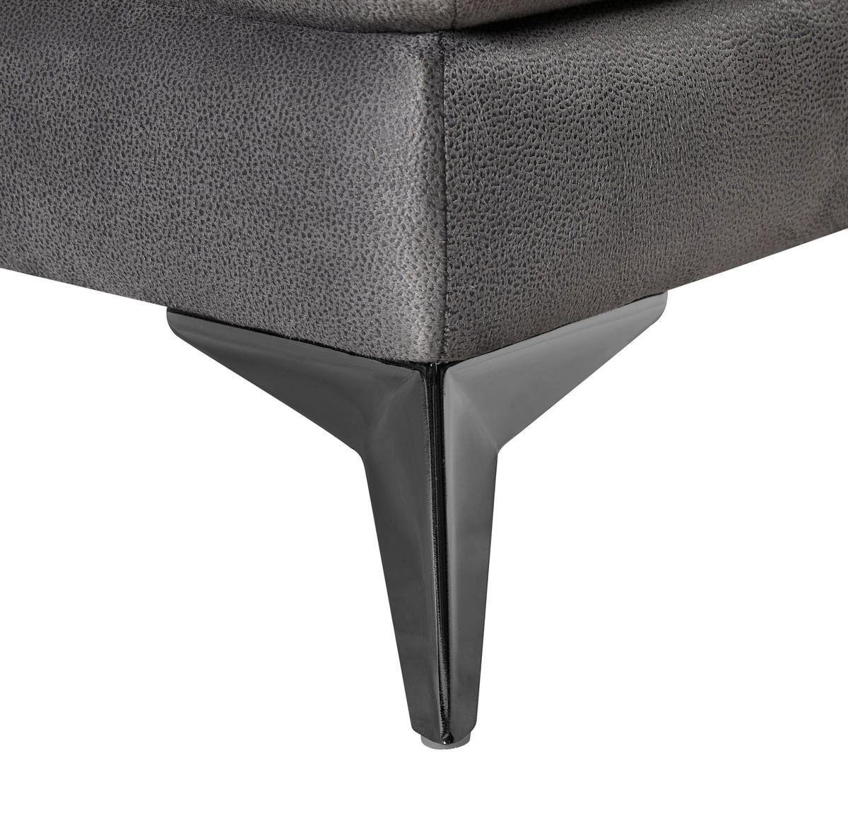 ECKSOFA Grau Mikrofaser  - Schwarz/Grau, Design, Textil/Metall (273/169cm) - Livetastic