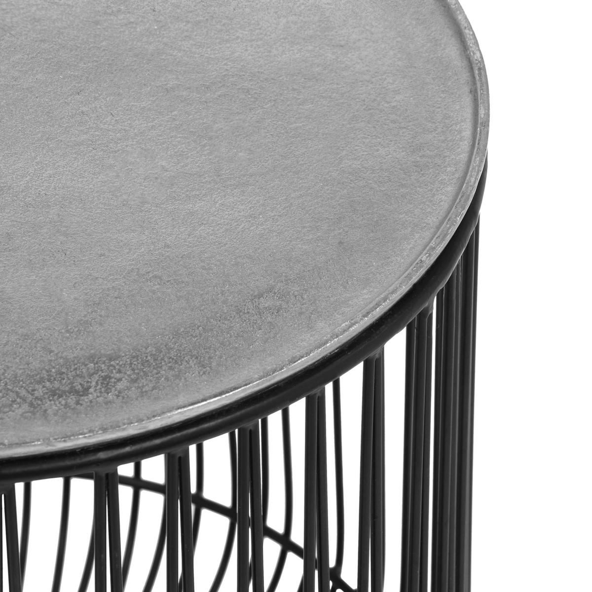 BEISTELLTISCH 41/41/46 cm Schwarz, Silberfarben rund  - Silberfarben/Schwarz, Design, Metall (41/41/46cm) - Boxxx