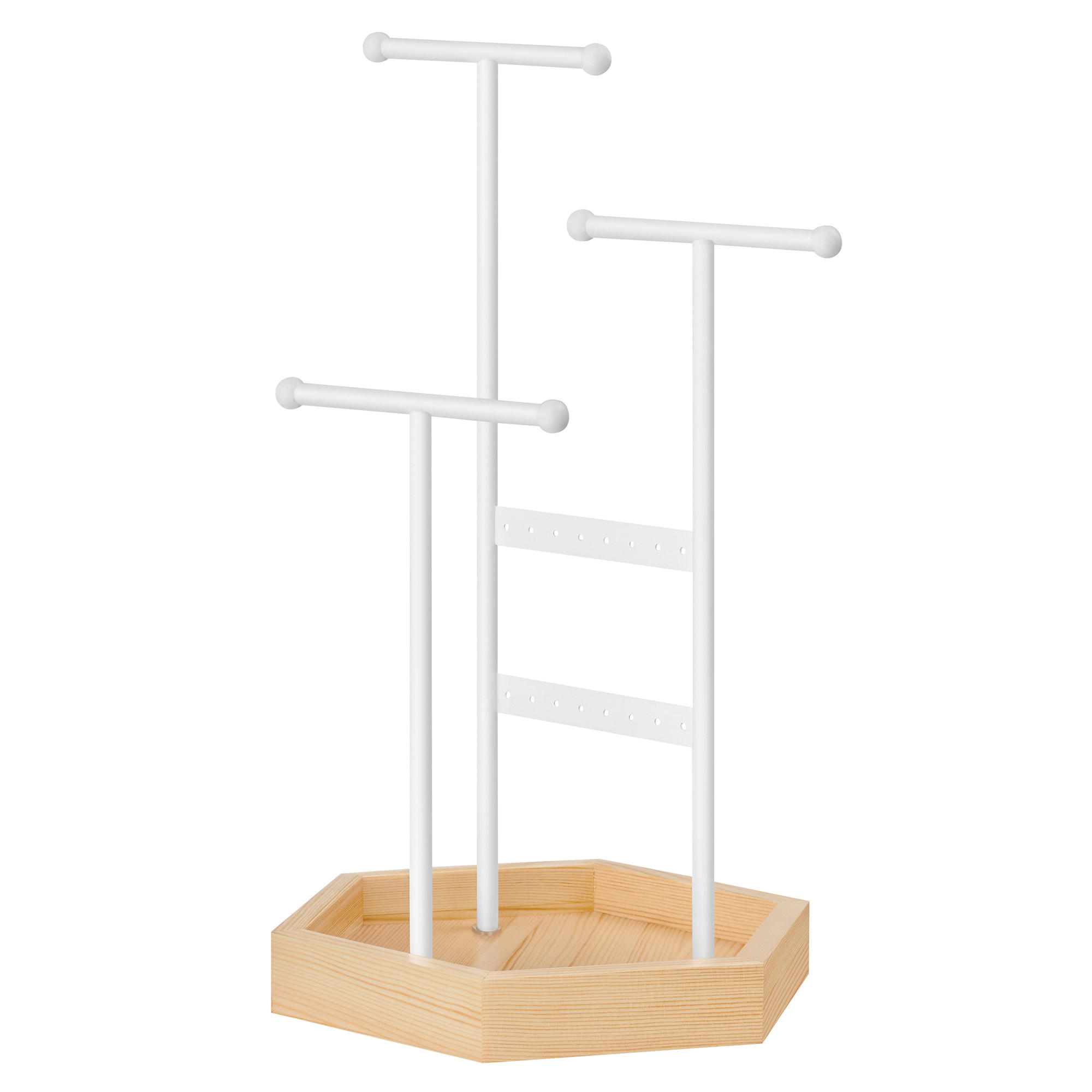 SCHMUCKHALTER - Braun/Weiß, Basics, Holz/Metall (20,5/36cm)