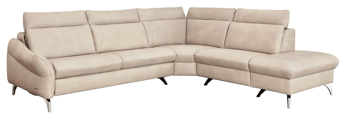 ECKSOFA in Echtleder Creme  - Creme, Design, Leder/Metall (294/242cm) - Himolla Komfortklass