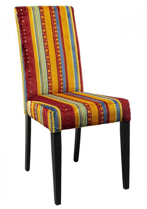 STUHL Multicolor  - Dunkelbraun/Multicolor, Design, Holz/Textil (46/97/65cm) - Kare-Design