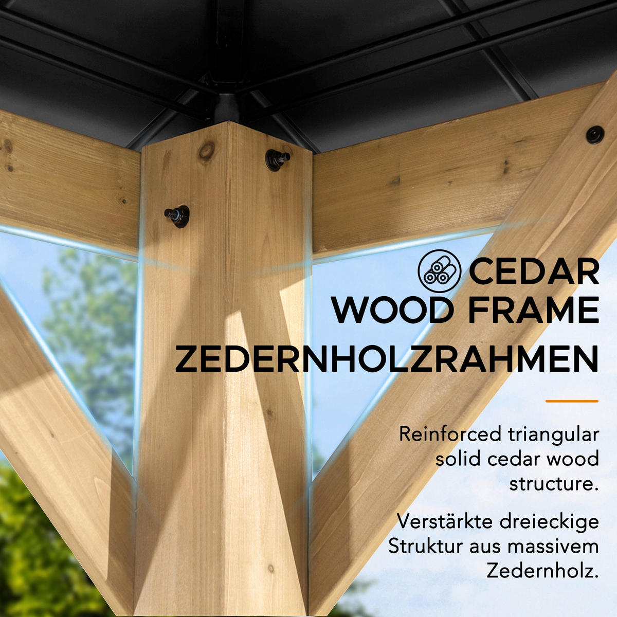 PAVILLON 330/305/330 cm  - Anthrazit, Basics, Holz/Metall (330/305/330cm) - Modante