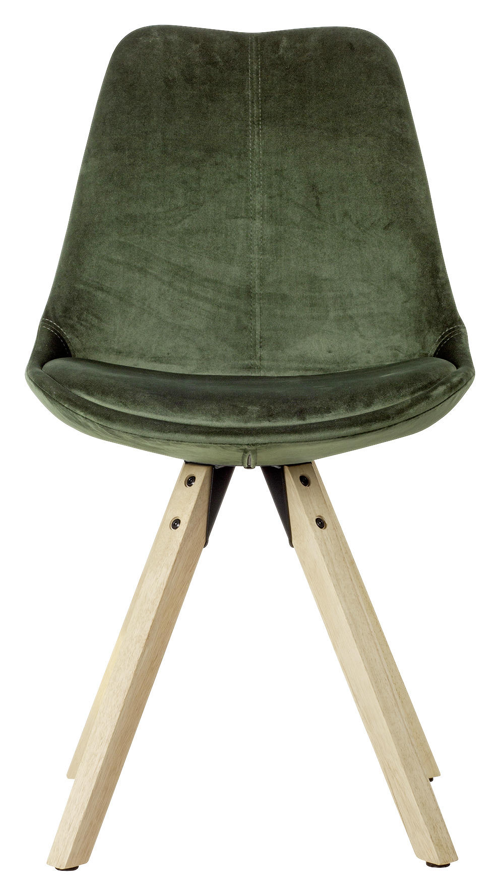 Stuhl - Set "WL6.036" , 2 Stück  in Samt  - Eichefarben/Grün, MODERN, Holz/Textil (49/87/52cm) - MID.YOU