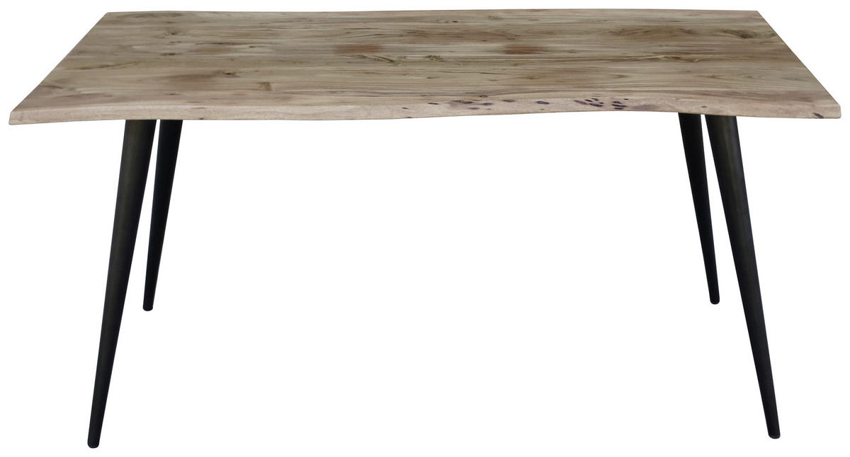 ESSTISCH in Holz, Metall 160/90/76 cm  - Schwarz/Akaziefarben, Natur, Holz/Metall (160/90/76cm) - Carryhome