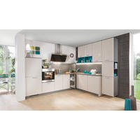 ECKKÜCHE  in Creme, Türkis  - Türkis/Creme, Design, Holzwerkstoff - Welnova