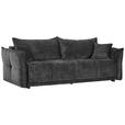 BOXSPRINGSOFA in Chenille Dunkelgrau  - Dunkelgrau/Schwarz, MODERN, Kunststoff/Textil (235/95/108cm) - Hom`in