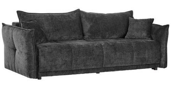 BOXSPRINGSOFA in Chenille Dunkelgrau  - Dunkelgrau/Schwarz, MODERN, Kunststoff/Textil (235/95/108cm) - Hom`in