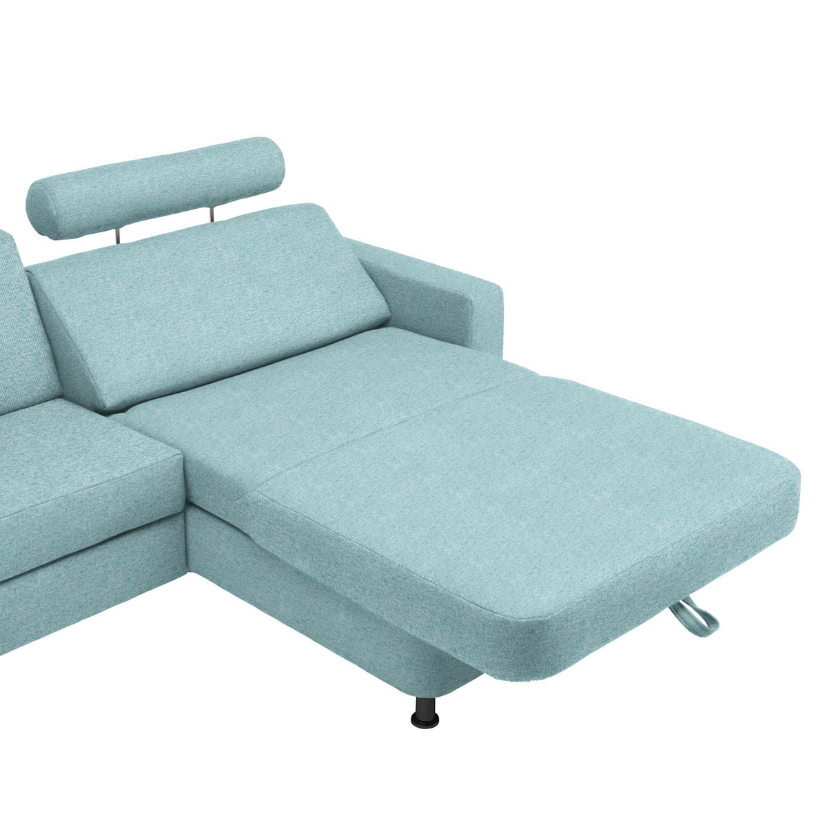 ECKSOFA in Webstoff Türkis  - Türkis/Schwarz, Design, Kunststoff/Textil (257/165cm) - Xora