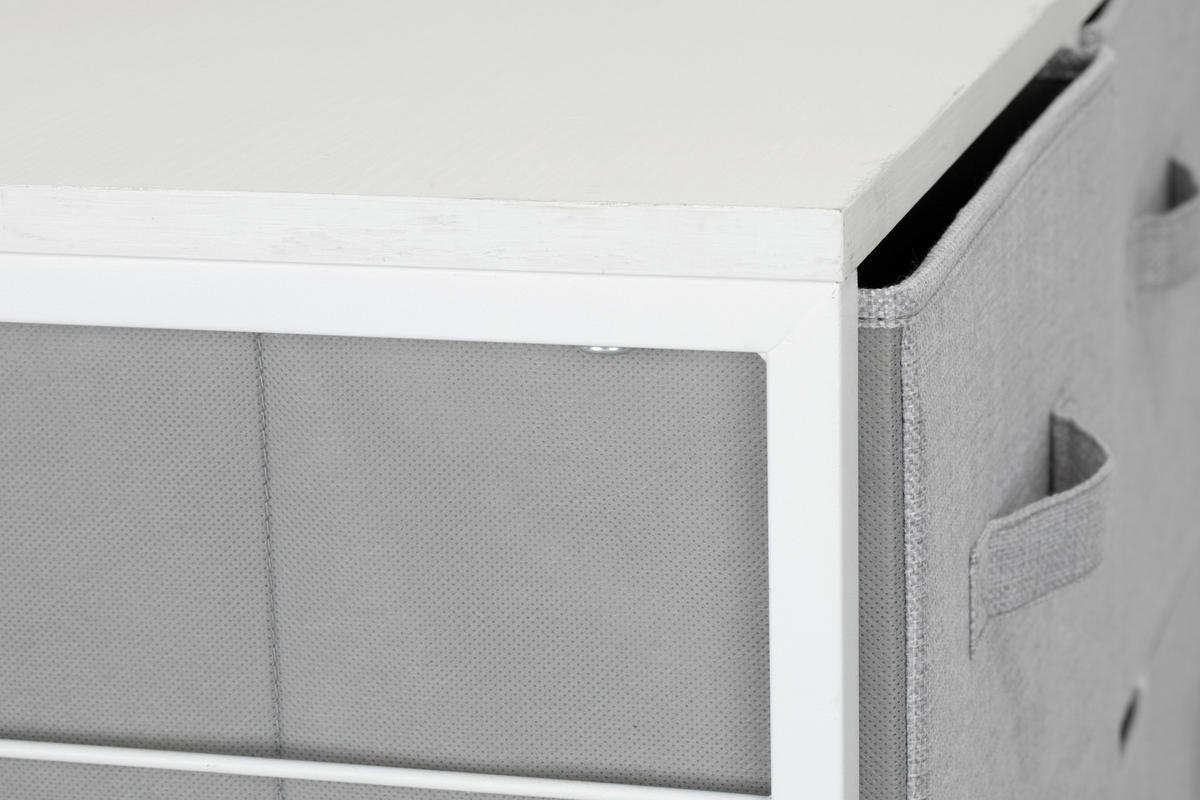 KOMMODE  in 96/104/30 cm  - Weiß/Grau, MODERN, Holzwerkstoff/Textil (96/104/30cm) - PBJ