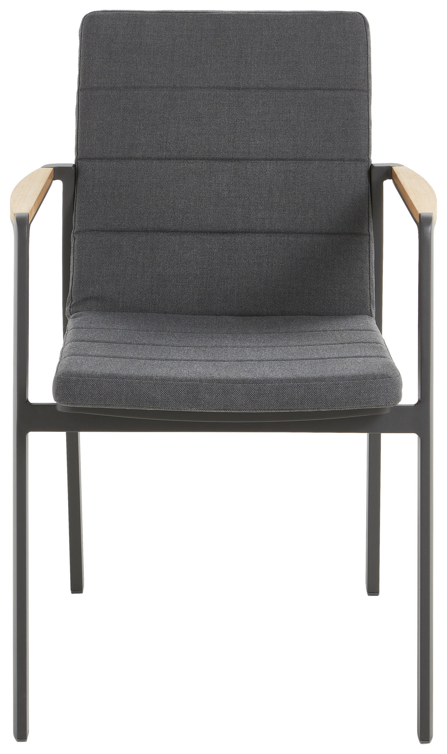STAPELSESSEL Teakholz Aluminium Anthrazit, Dunkelgrau  - Dunkelgrau/Anthrazit, MODERN, Holz/Textil (63/86,5/59cm) - Amatio