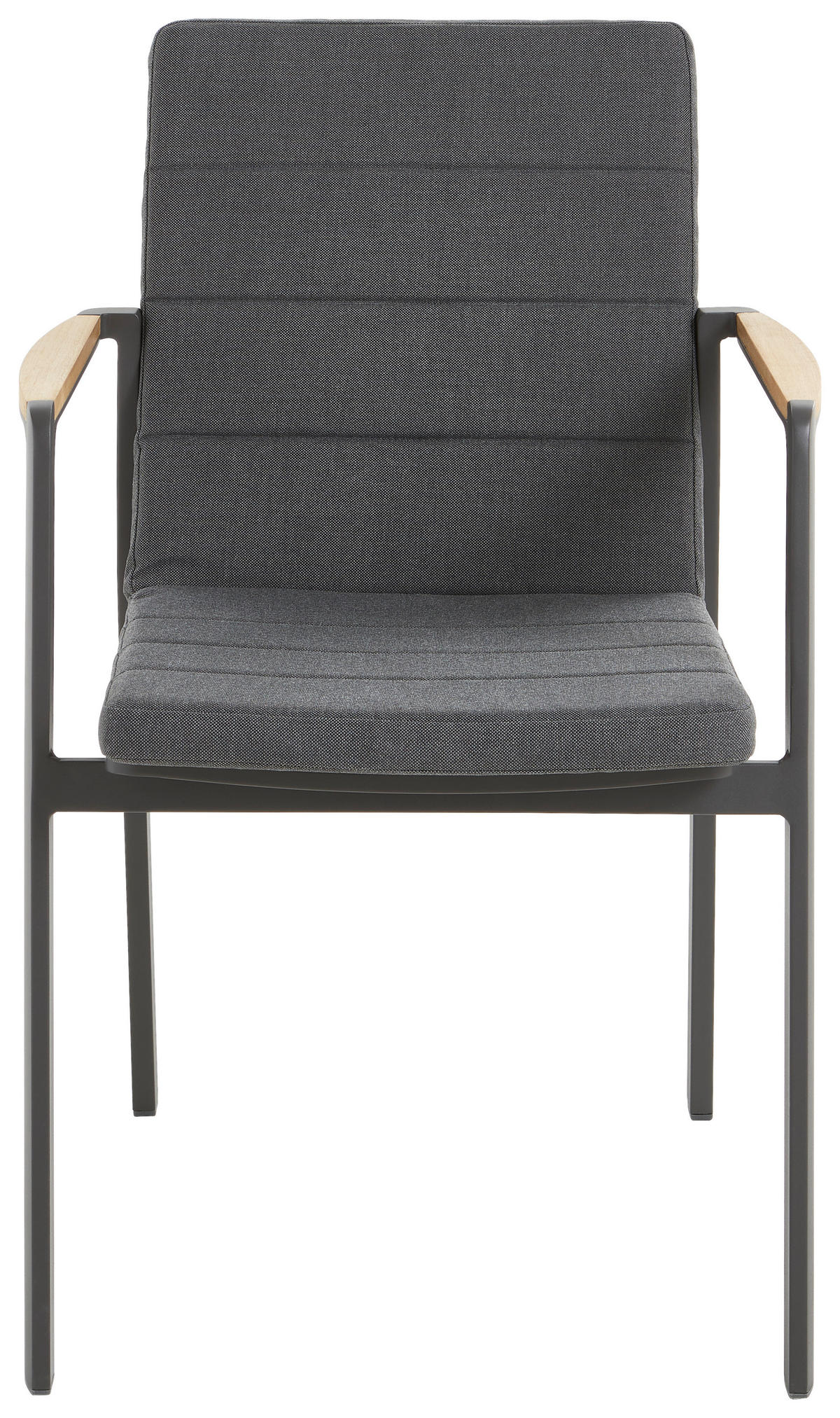 STAPELSESSEL Teakholz Aluminium Anthrazit, Dunkelgrau  - Dunkelgrau/Anthrazit, MODERN, Holz/Textil (63/86,5/59cm) - Amatio