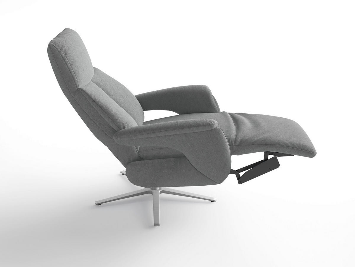 RELAXSESSEL in Textil Grau  - Silberfarben/Grau, Basics, Textil/Metall (75/110/85cm) - Sit & More