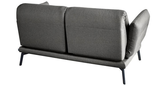 2-SITZER-SOFA Flachgewebe Dunkelgrau  - Dunkelgrau/Schwarz, Design, Textil/Metall (178-226/83-113/96-177cm) - Dieter Knoll