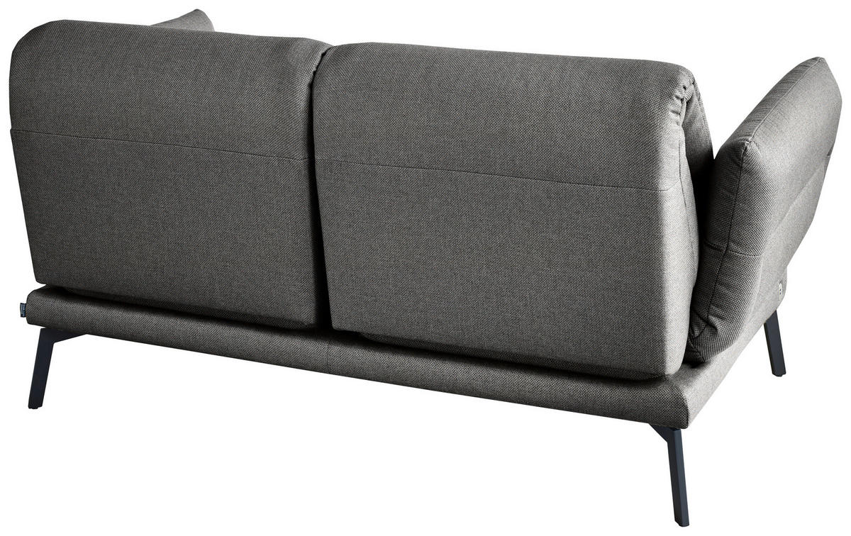 2-SITZER-SOFA Flachgewebe Dunkelgrau  - Dunkelgrau/Schwarz, Design, Textil/Metall (178-226/83-113/96-177cm) - Dieter Knoll