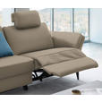 3-SITZER-SOFA in Leder Greige  - Greige/Schwarz, Design, Leder/Metall (190/84/99cm) - Dieter Knoll