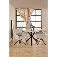 ESSTISCH in Metall, Keramik  - Schwarz/Grau, Trend, Keramik/Metall (135/76/80cm) - MID.YOU