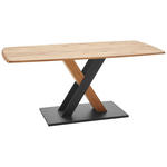 ESSTISCH in Holz, Metall 180/90/77 cm  - Eichefarben/Schwarz, Natur, Holz/Metall (180/90/77cm) - Valnatura