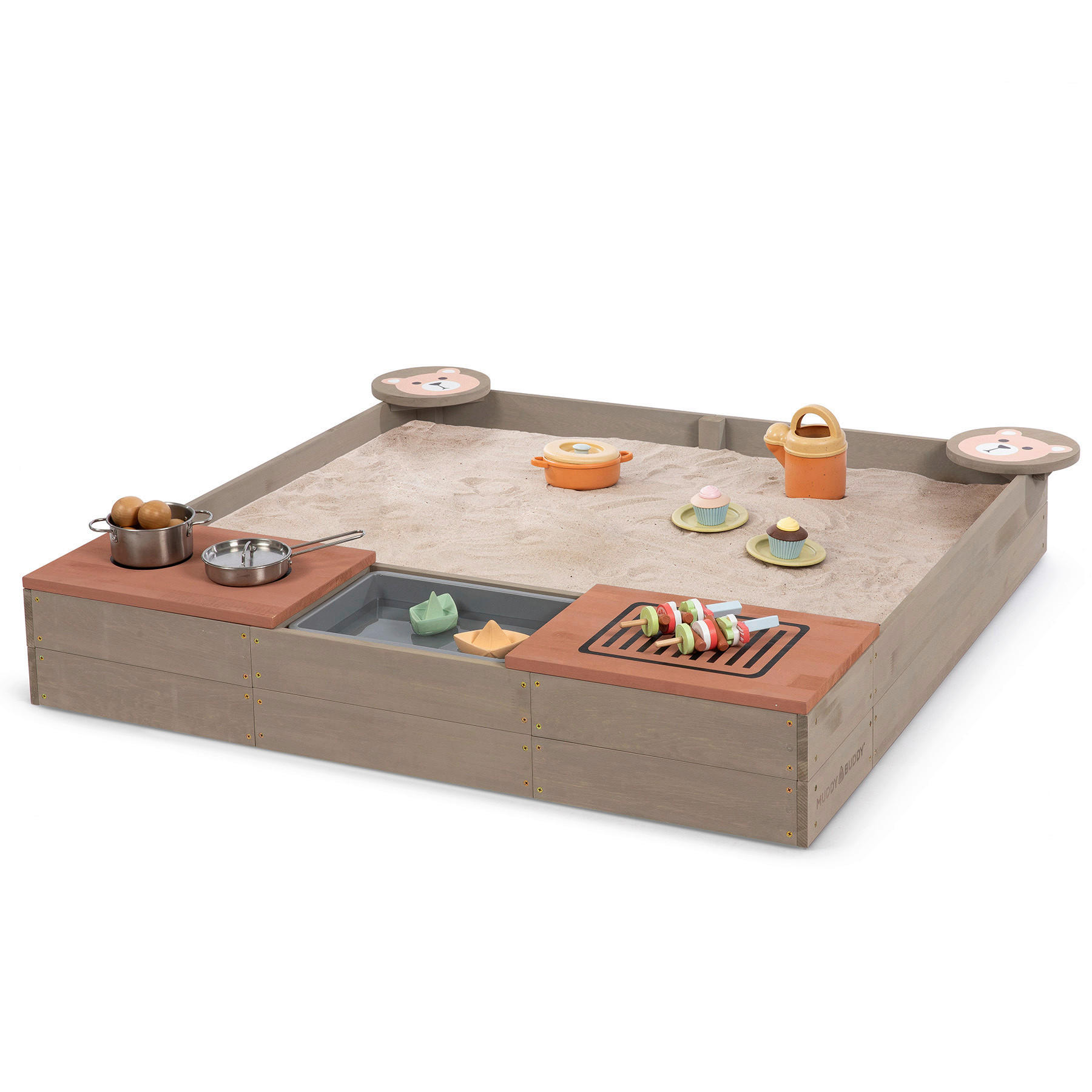 Muddy Buddy Sandkasten Muddy Buddy Rosa, Grau 120x20x120 cm