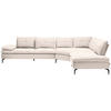 ECKSOFA in Flachgewebe Creme  - Creme/Schwarz, Design, Textil/Metall (344/271cm) - Chilliano