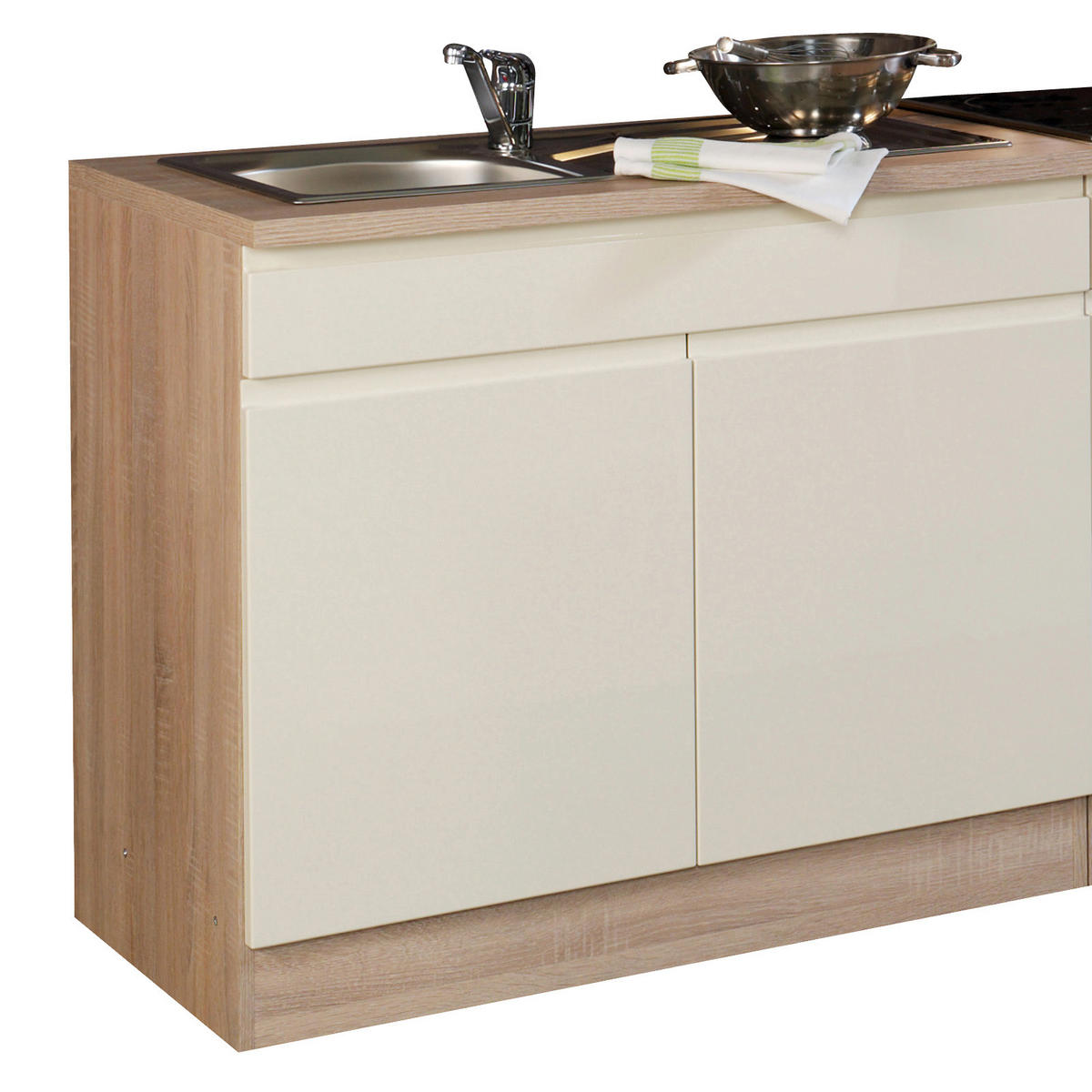 KÜCHENBLOCK 270 cm   in Creme, Sonoma Eiche  - Eichefarben/Creme, Basics, Holzwerkstoff (270cm) - Held