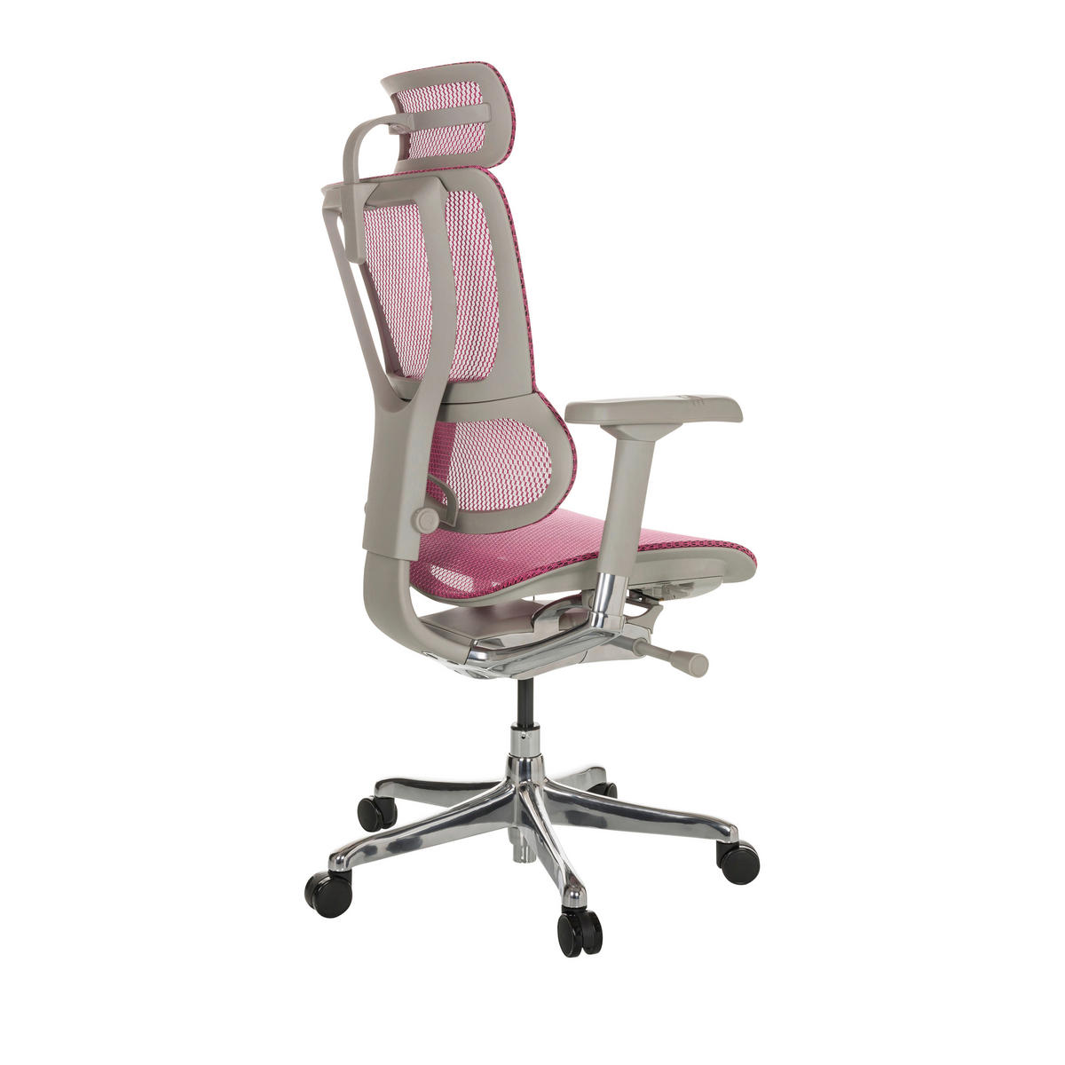 DREHSTUHL Netz Rosa  - Beige/Silberfarben, Basics, Kunststoff/Textil (69/116-138/66cm) - MID.YOU