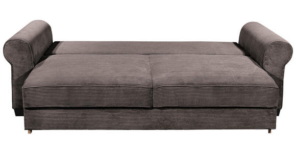 SCHLAFSOFA Cord Braun  - Schwarz/Braun, KONVENTIONELL, Kunststoff/Textil (250/95/125cm) - Hom`in