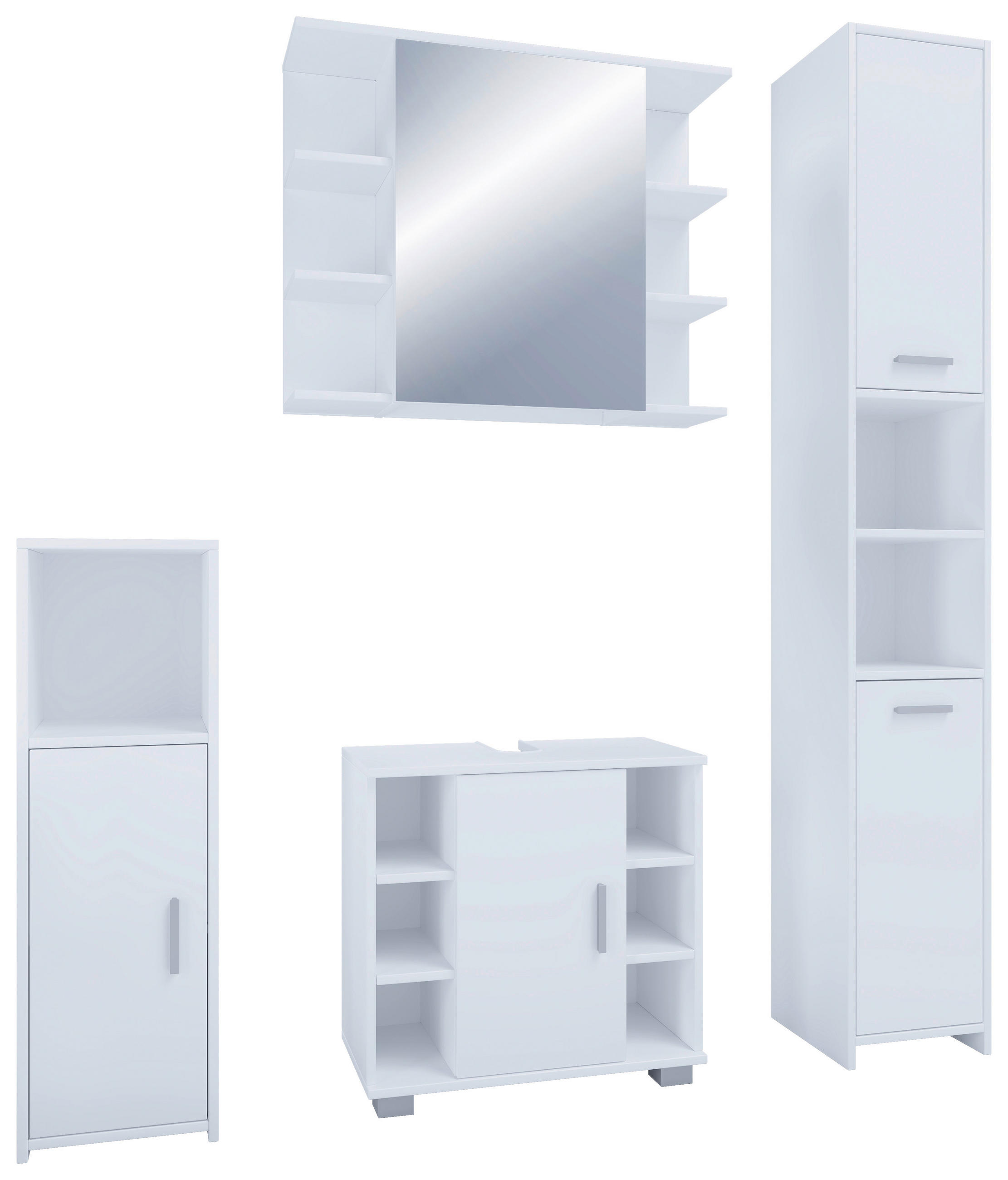 BADEZIMMER 4-teilig  in 120 cm  - Weiß, MODERN, Holzwerkstoff (120cm) - MID.YOU