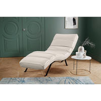 RELAXLIEGE Echtleder Grau  - Schwarz/Grau, Design, Leder/Metall (65/65-95/171cm) - Livetastic