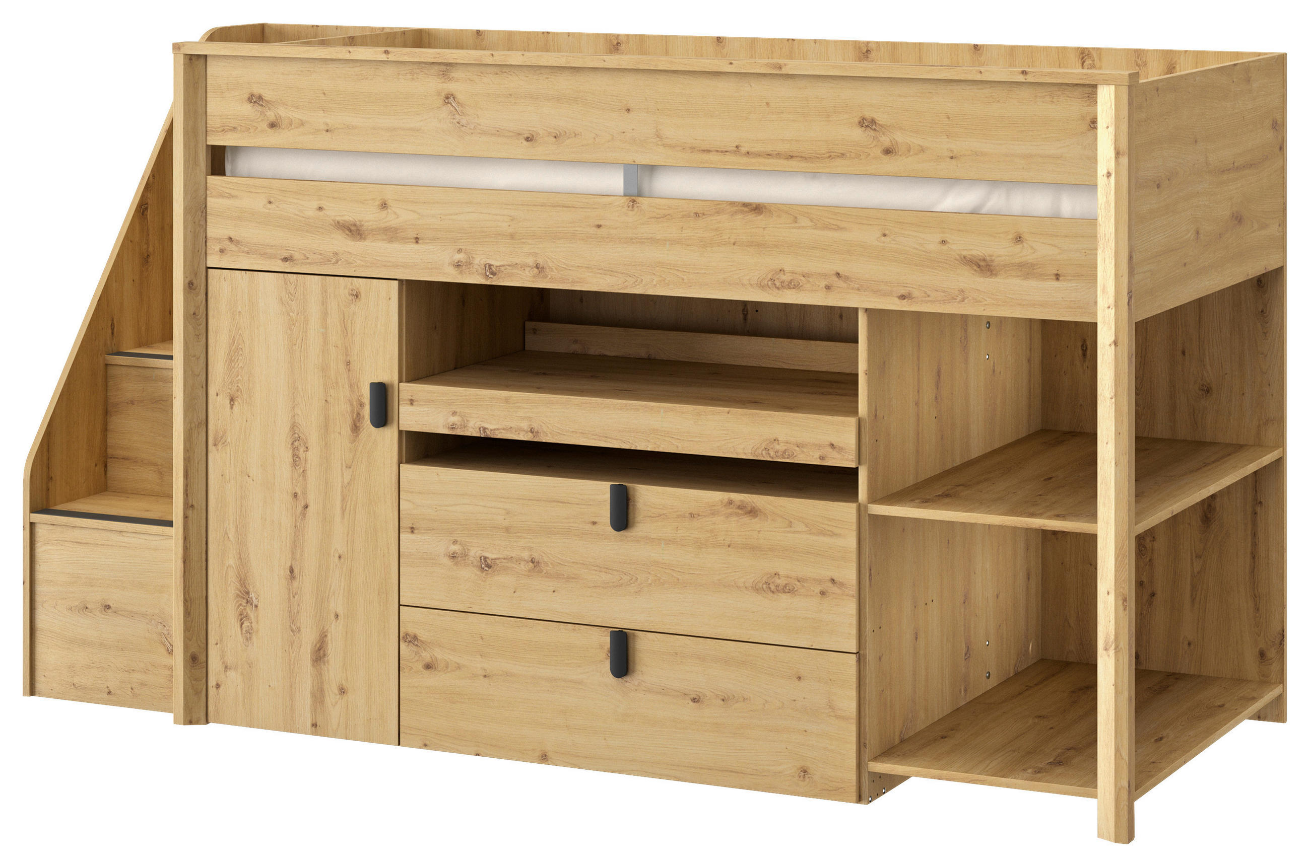 VYVÝŠENÁ POSTEĽ, 90/200 cm dub artisan - dub artisan, Modern, kompozitné drevo (90/200cm) - MID.YOU