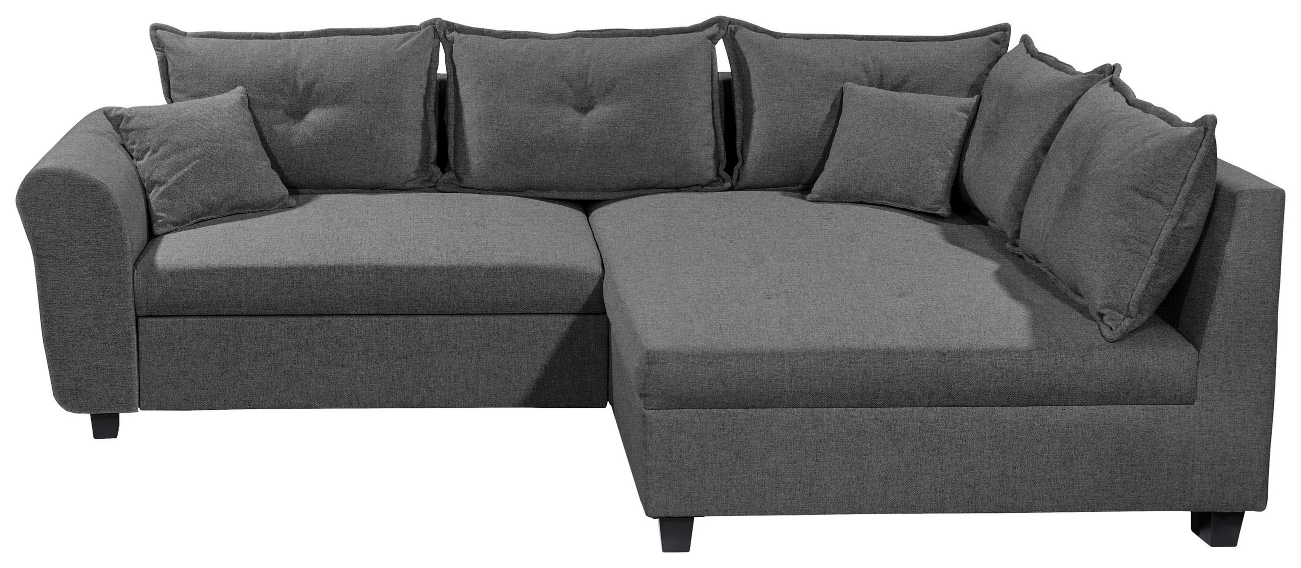 ECKSOFA in Webstoff Anthrazit  - Anthrazit/Schwarz, Modern, Kunststoff/Textil (252/175cm) - Livetastic