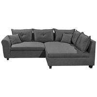 ECKSOFA Anthrazit Webstoff  - Anthrazit/Schwarz, MODERN, Kunststoff/Textil (252/175cm) - Livetastic