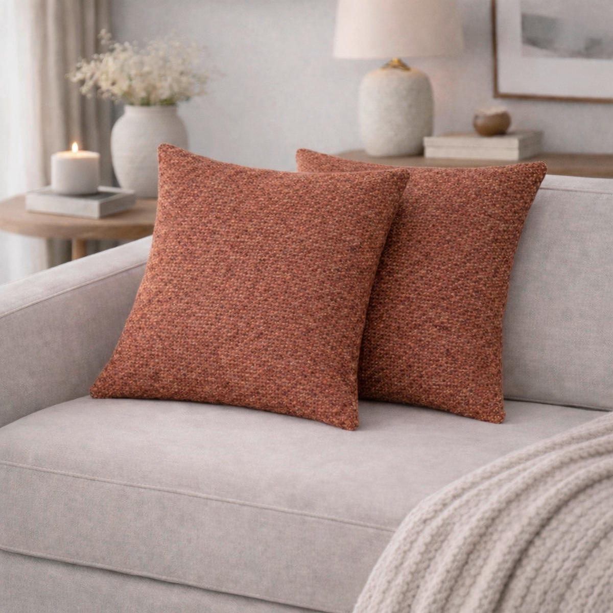 KISSENHÜLLEN-SET FJELLA 40/40 cm  - Terracotta, Basics, Textil (40/40cm)