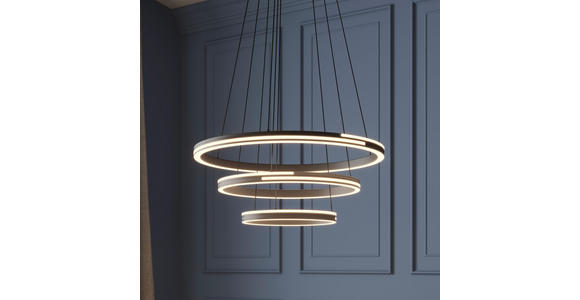 LED-HÄNGELEUCHTE Zibal 80/150 cm   - Grau, Design, Kunststoff/Metall (80/150cm) - Dieter Knoll