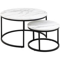 COUCHTISCH rund Schwarz, Weiß  - Schwarz/Weiß, Design, Holzwerkstoff/Metall (80/45/80cm) - MID.YOU