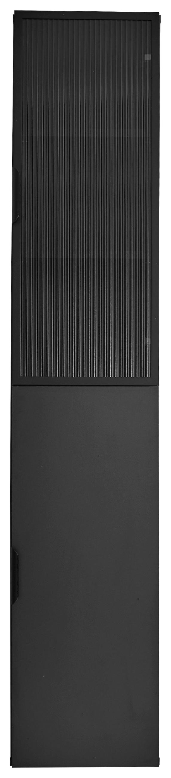 HOCHSCHRANK 33/170/35 cm  - Schwarz, KONVENTIONELL, Glas/Holzwerkstoff (33/170/35cm) - home24