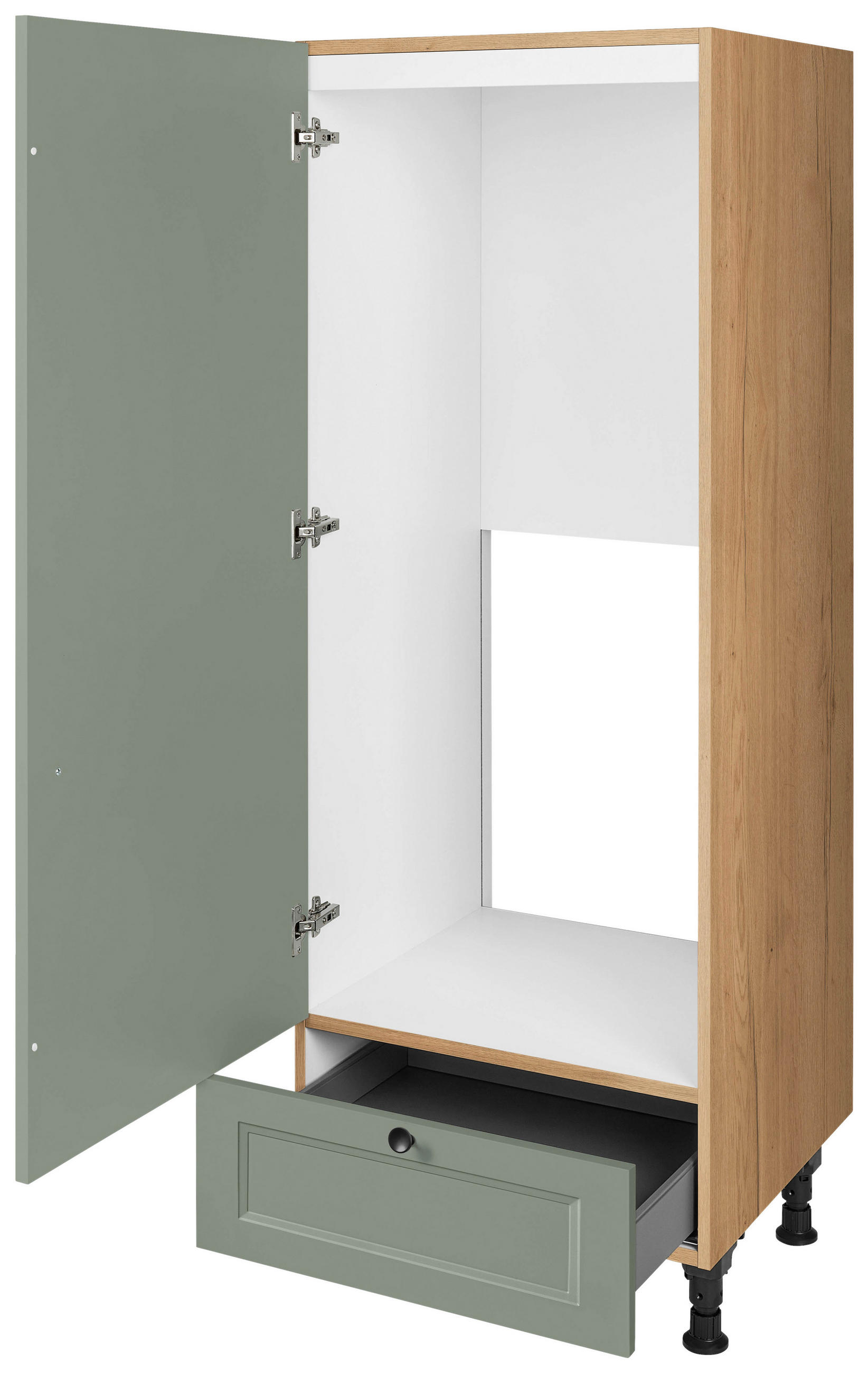 GERÄTEUMBAUSCHRANK 60/168/58 cm  in Grün  - Eichefarben/Schwarz, MODERN, Holzwerkstoff/Metall (60/168/58cm) - Nobilia