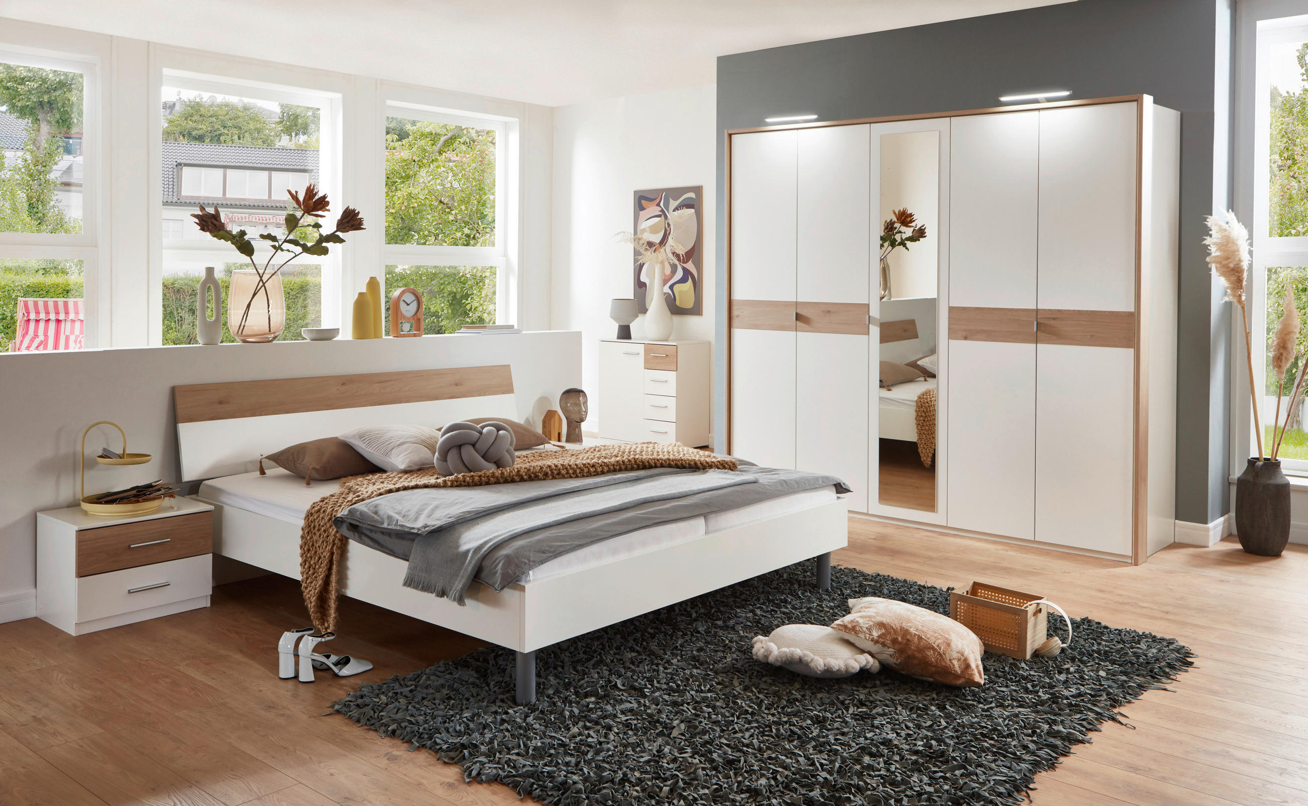 KOMMODE 81/83/41 cm  in Weiss, Eichefarben, Hickory  - Weiss/Eichefarben, Konventionell, Holzwerkstoff/Kunststoff (81/83/41cm) - Carryhome