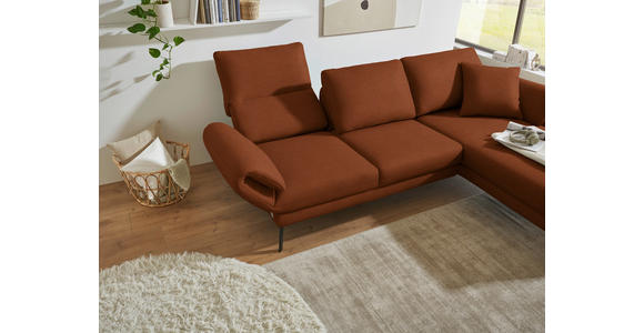 ECKSOFA  in Flachgewebe Kupferfarben  255-365/175-224 cm  - Schwarz/Kupferfarben, Design, Textil/Metall (255-365/175-224cm) - Dieter Knoll