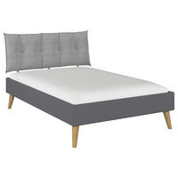 BETT 140/200 cm  in Grau  - Wildeiche/Grau, Design, Holz/Textil (140/200cm) - Carryhome