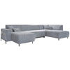 WOHNLANDSCHAFT in Cord Hellgrau  - Hellgrau/Schwarz, Textil/Metall (165/330/192cm) - MID.YOU