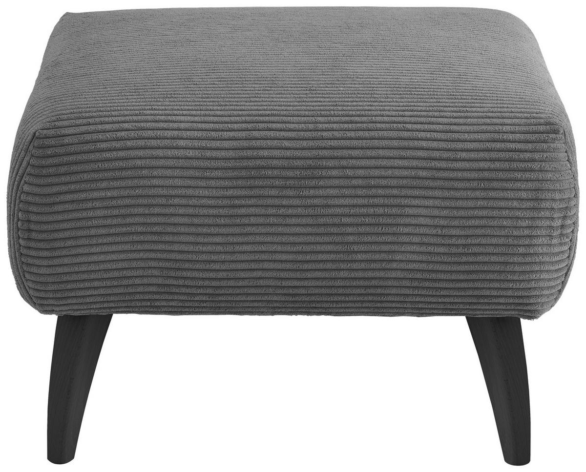 HOCKER Cord Buche, Fichte, Kiefer Grau  - Schwarz/Grau, MODERN, Holz/Textil (66/44/66cm) - MID.YOU