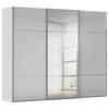 SCHWEBETÜRENSCHRANK in Grau  - Chromfarben/Grau, Konventionell, Glas/Holzwerkstoff (301/223/68cm) - Novel