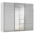 SCHWEBETÜRENSCHRANK 301/223/68 cm 3-türig Grau  - Chromfarben/Grau, KONVENTIONELL, Glas/Holzwerkstoff (301/223/68cm) - Novel