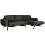 ECKSOFA in Struktur Waldgrün  262/157 cm  - Waldgrün/Schwarz, Design, Textil/Metall (262/157cm) - Novel