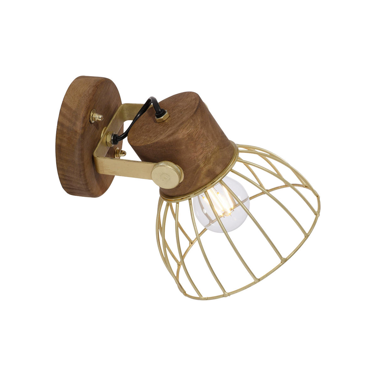 DECKENLEUCHTE Alami 20/20/25 cm   - Messingfarben, LIFESTYLE, Holz/Metall (20/20/25cm)