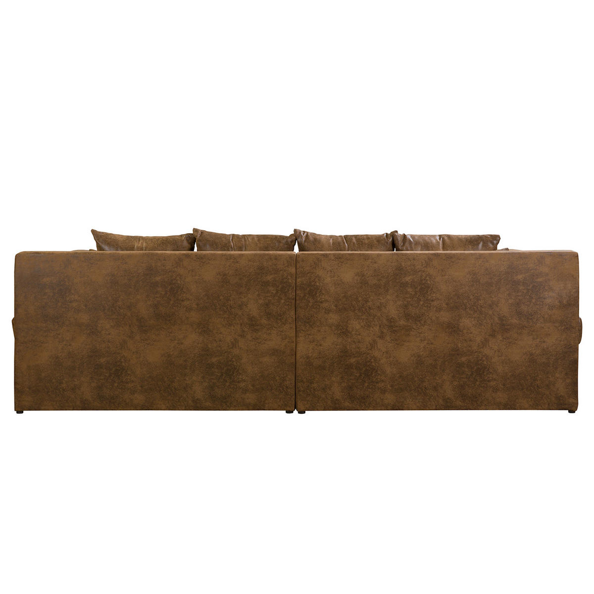 ECKSOFA Naomi in Lederlook Braun Rückenkissen  284/243 cm  - Schwarz/Braun, Design, Kunststoff/Textil (284/243cm) - P & B